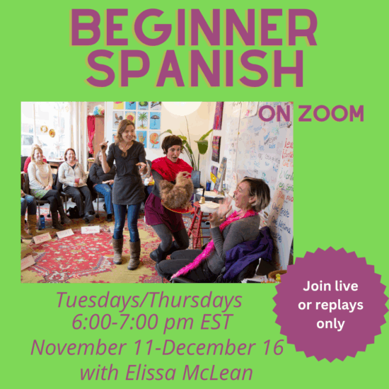 Beginner Spanish Online Tues/Thurs November 11th-December 16th